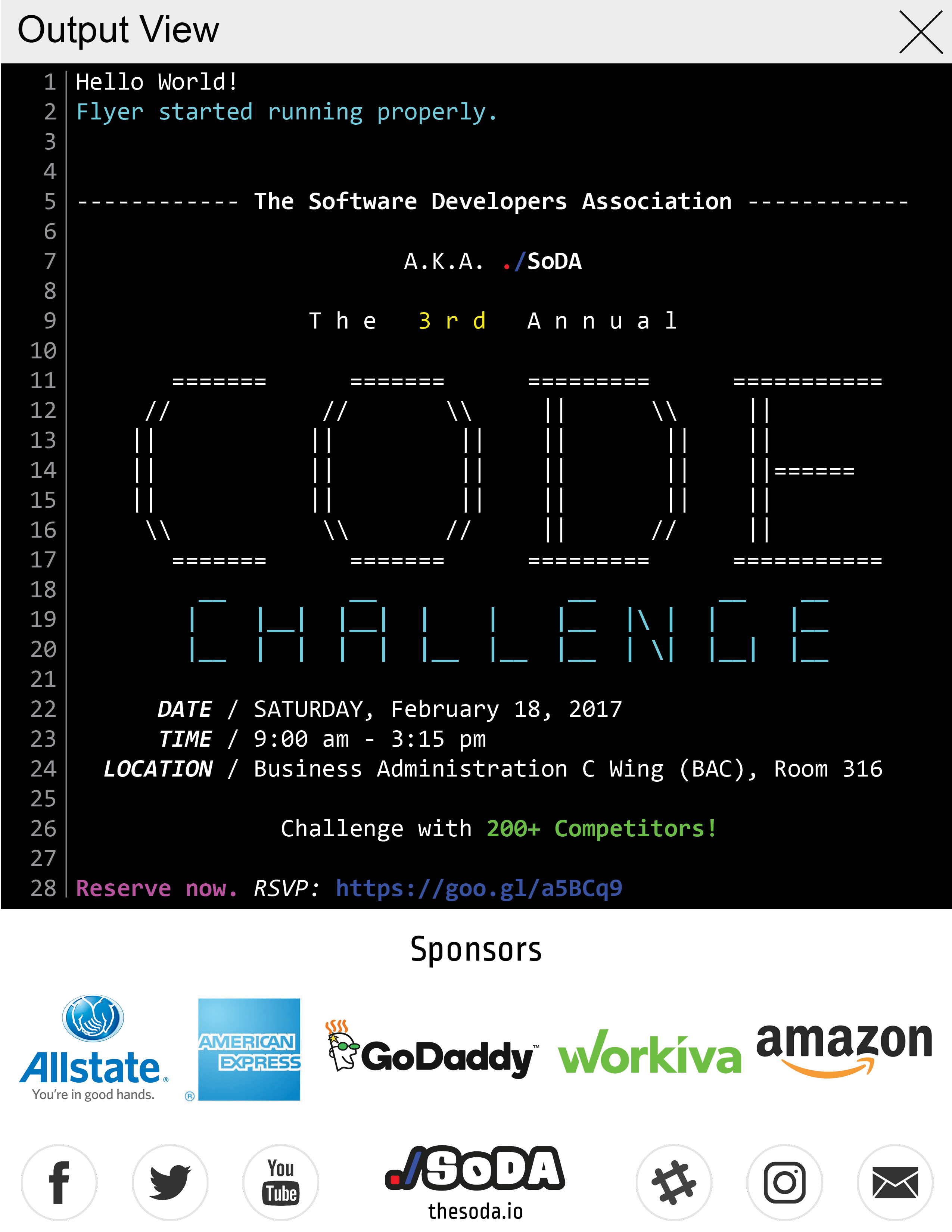 SoDA Code Challenge Flyer 2.0